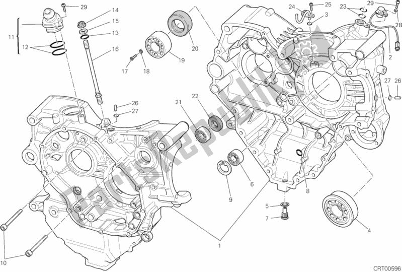 Alle onderdelen voor de Carter van de Ducati Streetfighter 848 USA 2013